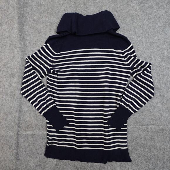 Ralph Lauren Sweater Womens Small Petite Navy White Striped Nautical Cowl Neck - Picture 5 of 9